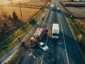 Detroit, MI - I-96 Site of Truck Accident, Fire at M-31